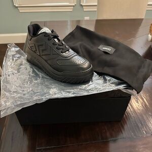 Versace Men's Black Leather Sneakers